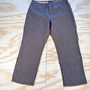 Rutzou Wool Fringe Pants Womens EU 40 US 8 Brown Tweed Lined Cropped